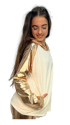 Buzo Manteca/Dorado Combinado - comprar online