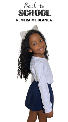 Remera Manga Larga Blanca Colegial Nena en internet
