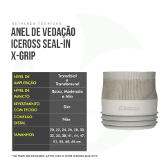 Anel De Vedação Transtibial E Transfemural Iceross Seal-In X-Grip I-Sxg0 - Ossur