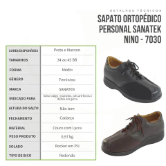 Sapato Terapêutico - Feminina Nino Par 7030 - Sanatek