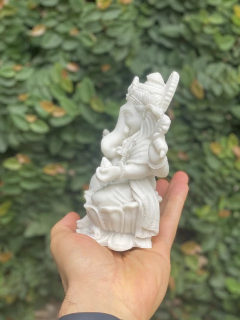 Imagem do Escultura Ganesha Lótus - Marmorite (16cm)