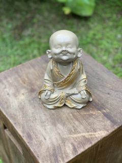 Imagem do Monge/Buda Gordinho Sorrindo com Covinha - Mamorite (21cm)