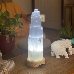 Luminaria Selenita Natural G - 34cm - comprar online