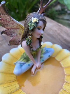 Fada Girassol porta treco - Resina (15cm) - Zenz Arts