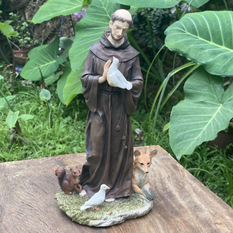 Escultura São Francisco de Assis - Resina Veronese (30cm)