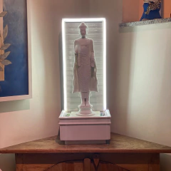 Fonte de Água Buda em pé - Marmorite (62cm)