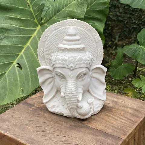 Escultura Ganesha 30cm - Fortuna Prosperidade - Marmorite