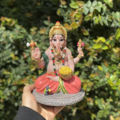 Ganesha Lótus C/ Rato - Resina (22cm) - comprar online