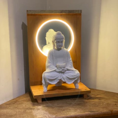 Buda Levitação + Oratório - Marmorite (38cm)