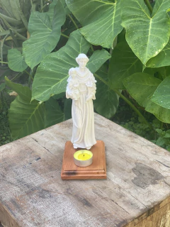 Santo António Mármore + Madeira 18cm - loja online