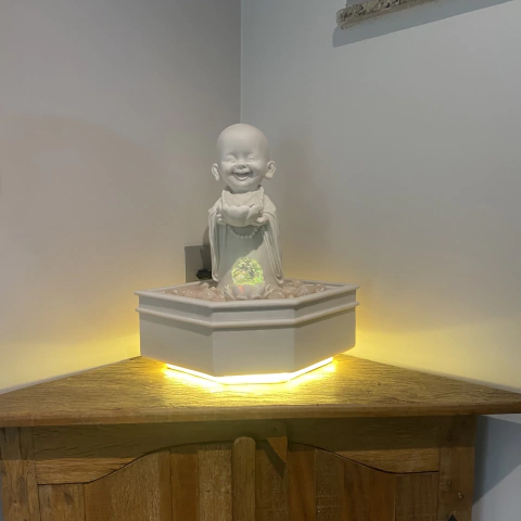 Fonte de Água Buda Cantonera - Marmorite (50cm)