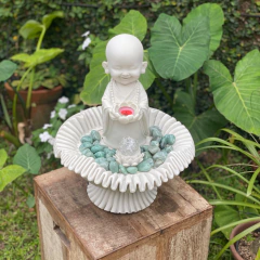 Fonte de Água Buda Lótus - Sanfonada - Marmorite