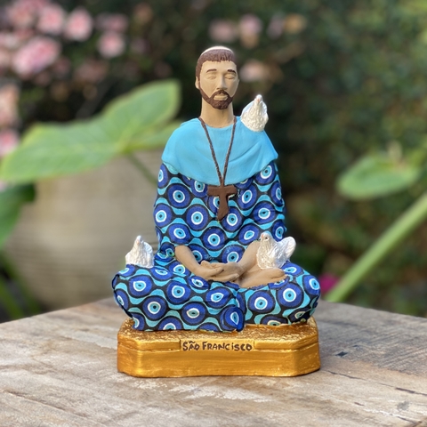 Escultura São Francisco de Assis Meditando (19cm) - comprar online