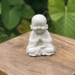 Escultura Buda Sorrindo Gasshô | Marmorite