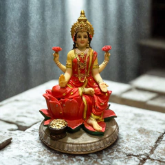 Escultura Lakshmi Hindu Resina - Colorida - comprar online