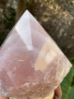 Luminária Ponta Quartzo Rosa Qualidade A - 15 à 17cm - loja online