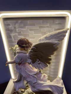 Imagem do Fonte Anjo Pintado à mão - Marmorite (45cm) - Bi-Volt