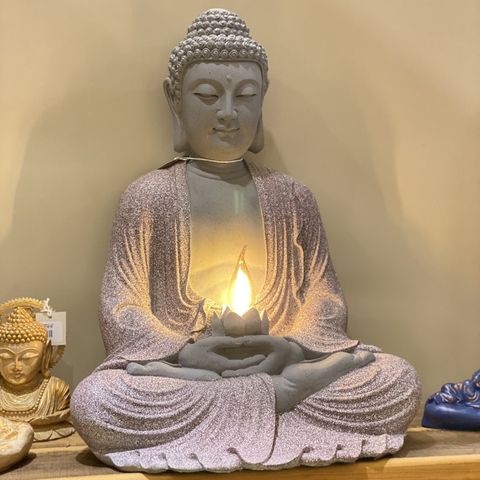 Escultura Luminária Buda Marmorite 57cm - Colors