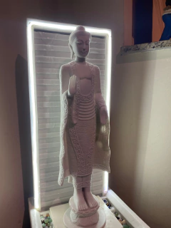 Fonte de Água Buda em pé - Marmorite (62cm) - Zenz Arts