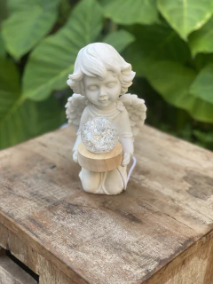 Luminária Anjo USB - Mármore (22cm) - Zenz Arts