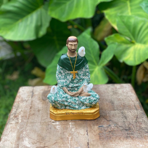 Escultura São Francisco de Assis Meditando 19cm