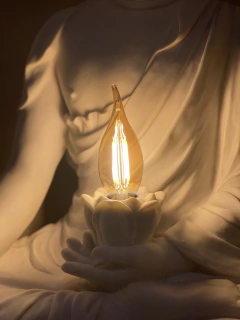 Luminária Buda Tibetano Marmorite 50cm (Bi-Volt) - Zenz Arts