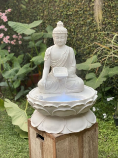 Fonte de Buda Tibetano Pedra Marmorite (69cm) - Zenz Arts