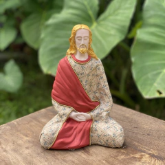 Jesus Meditando Gesso (19cm)(ATÉ 10 ÚTEIS DIAS PARA PRODUZIR)