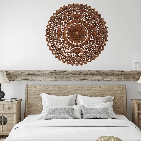Mandala Madeira Parede - 100cm Bali