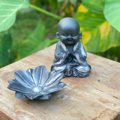 Buda Respeito - Marmorite (16cm) + Lótus