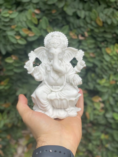Escultura Ganesha Lótus - Marmorite (16cm) - loja online