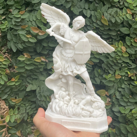 Escultura São Miguel Arcanjo - Mármore (22cm)
