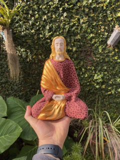 Jesus Meditando Gesso (19cm)(ATÉ 10 ÚTEIS DIAS PARA PRODUZIR) - comprar online