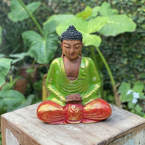 Escultura Buda em Madeira 