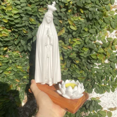 Escultura Nossa Senhora Fátima - Mármore/Madeira - Zenz Arts