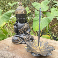 Buda Proteção - Marmorite (27cm) + incensário