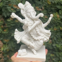 Estátua de Ganesha em Nataraja/Dançarino - Marmorite (23cm)