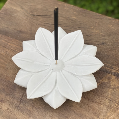 Incensário Flor de Lótus - Marmorite (19cm)