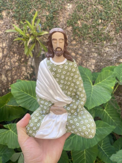 Jesus Meditando Gesso (19cm)(ATÉ 10 ÚTEIS DIAS P/ PRODUZIR) - Zenz Arts