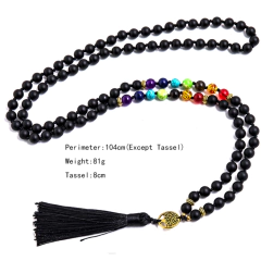 Japamala - ônix fosco + 7 chakra , 8mm - comprar online