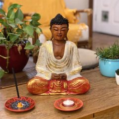 Escultura Buda - Madeira Suar (30cm) na internet