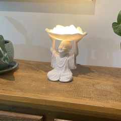 Luminária Buda Mármore Folha (23cm)