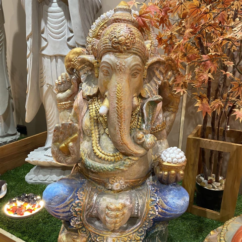 Escultura Hari Ganesh em Cimento Leve