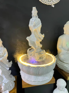 Fonte de Água Kuan Yin C/ Pilar - Marmorite (125cm) na internet