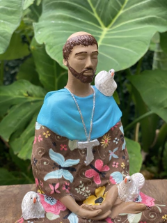 Escultura São Francisco de Assis Meditando 19cm na internet