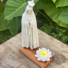 Escultura Nossa Senhora Fátima - Mármore/Madeira