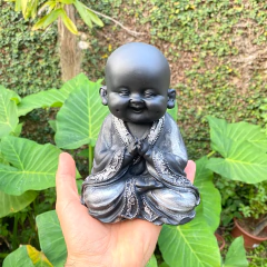 Buda Respeito - Marmorite (16cm) + Lótus - Zenz Arts