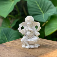 Escultura Ganesha Lótus - Marmorite (16cm) - comprar online