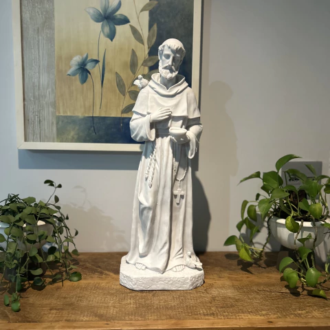 Escultura São Francisco de Assis Marmorite 61cm - comprar online