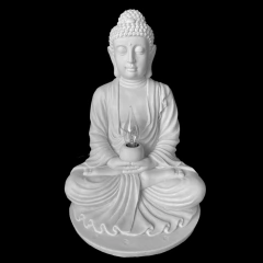 Imagem do Escultura Luminária Buda Marmorite 40cm